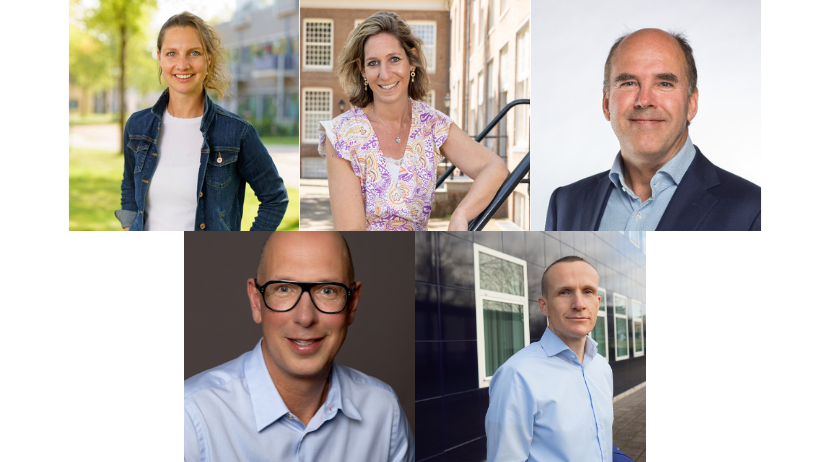 Team implementatie van links naar rechts: Josien de Reuver, Lisette Baas, Jos van Doorn, Bas Vos en Joost Wildenberg